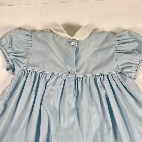 Vintage Blue and White Lace frilled Bonnie Jean Babydoll Children's Dress Sz: 4T - Picture 8 of 11